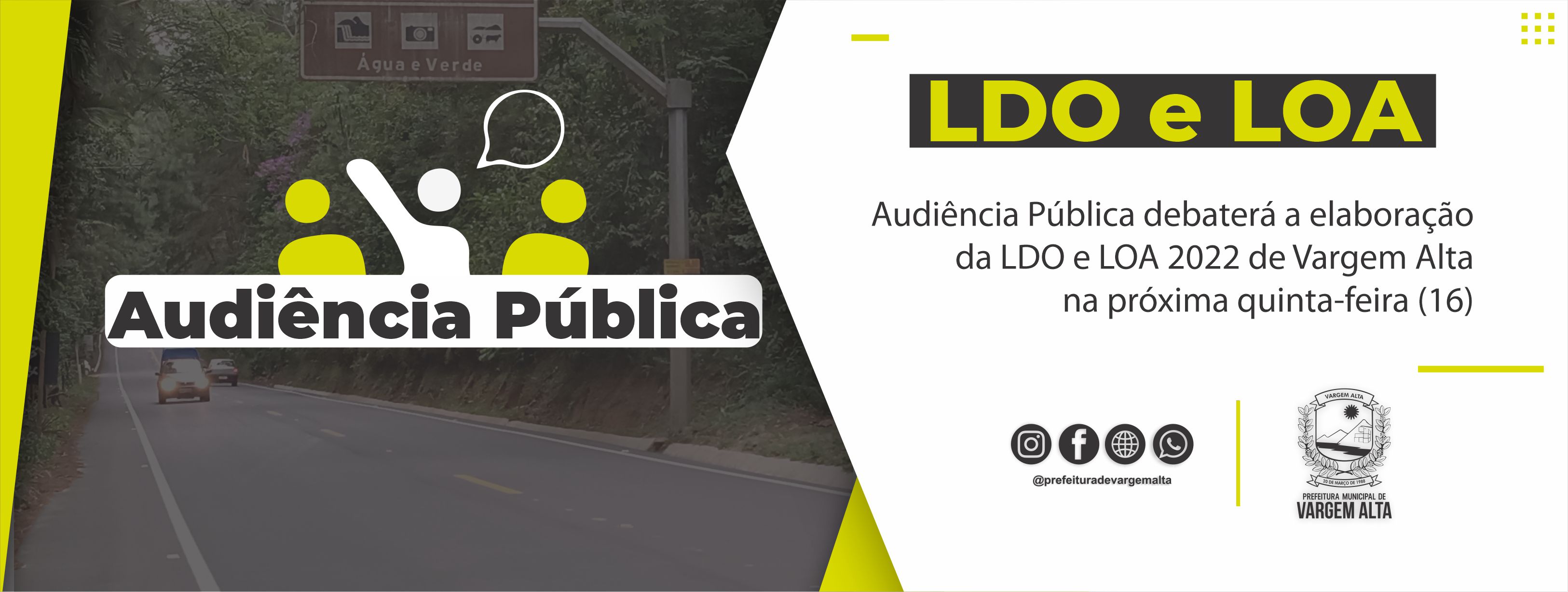 Audiência Pública debaterá a elaboração da LDO e LOA 2022 de Vargem Alta na próxima quinta-feira (16)